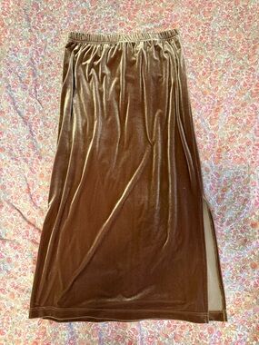 Sag Harbor Shimmery Bronze Velvet Skirt